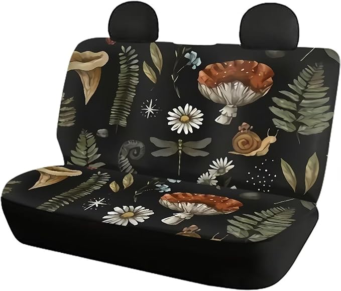 Mushroom Leaves Universal Car Seat Covers Full Set 4 Pieces