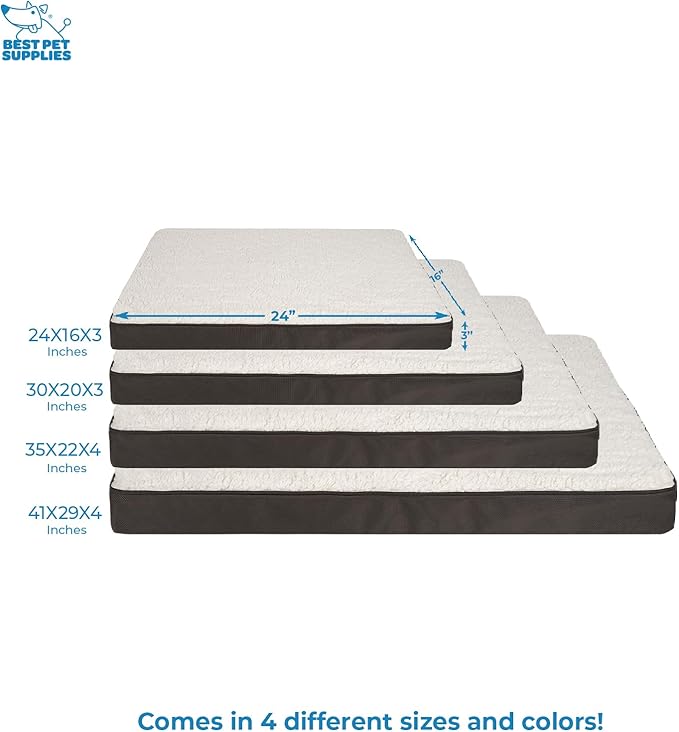 Best Pet Supplies Cute Dog Crate Mat Flat Bed with Waterproof Exterior 30X20X3