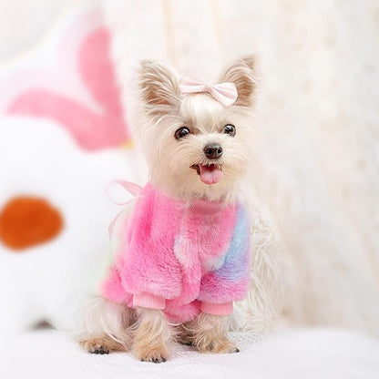 Dog Sweaters for Small Dogs Girl Boy Winter Tie-Dye Puppy Sweater Warm Pet Clothes Outfits for Chihuahua Yorkie Shih Tzu Teacup Cold Weather Dog Coat Spring Cat Apparel (Small 1)