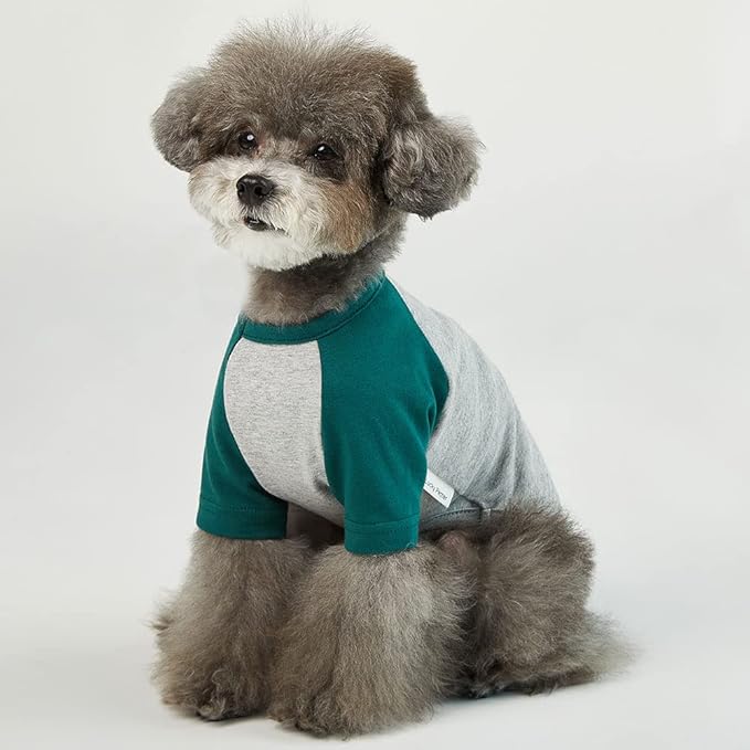 Dog Shirt for Small and Large Dogs Raglan Cotton T-Shirts Soft Breathable Dog Shirts pet Clothes Gray Series (X-Small