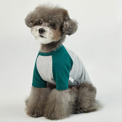 Dog Shirt for Small and Large Dogs Raglan Cotton T-Shirts Soft Breathable Dog Shirts pet Clothes Gray Series (X-Small
