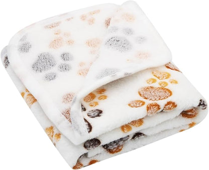 Dohia Warm Pet Blanket Super Soft Fluffy Print Blanket/Bed Cover for Dog Puppy Cat D2-CWMT (Beige)