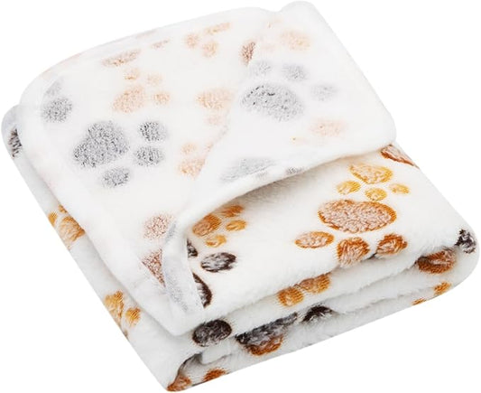 Dohia Warm Pet Blanket Super Soft Fluffy Print Blanket/Bed Cover for Dog Puppy Cat D2-CWMT (Beige)