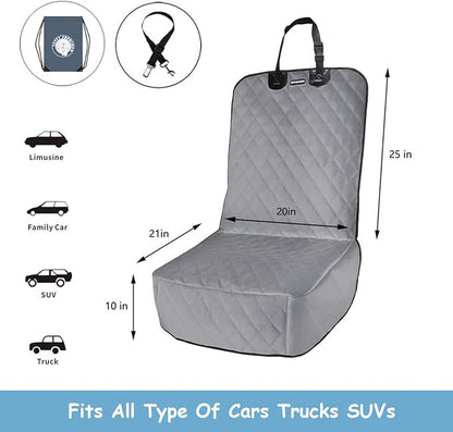 Dog Car Seat Covers 100% Waterproof Car Seat Protector for Pets Front Seat Scratch Proof Non-Slip Durable for Cars