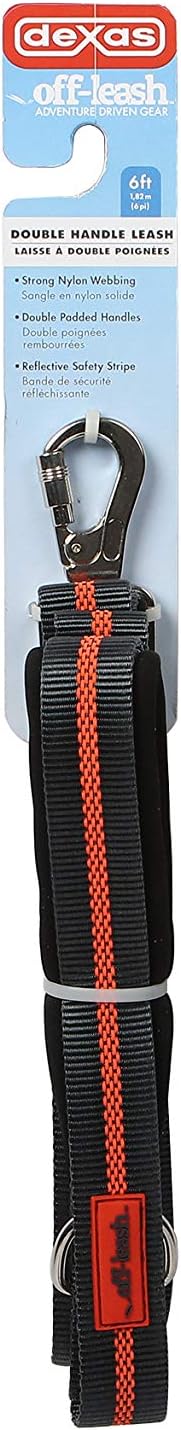 Dexas Double Handled Reflective Dog Leash