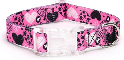 Floral Print Puppy Dog Collar for Small Medium Large Dogs Collars with Quick Release Buckle for Girls Female Dog Soft Nylon Comfortable Durable Pet Collar (NO3, L)