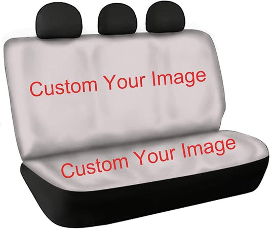 WELLFLYHOM Custom Back Seat Cover Protector for Car Kids Pets Dog Personalized Customize Design Split Rear Seat Cover Bench Decorative for Women Sedan