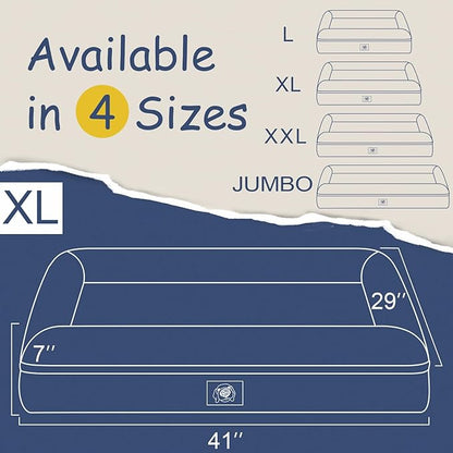 Orthopedic Washable Large Dog Bed: XLarge Dog Bed Bolster Waterproof