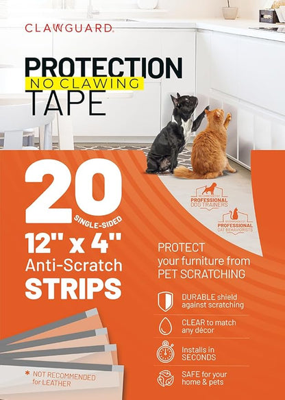 CLAWGUARD Protection Tape 20-Pack Surface Protectors from Dog and Cat Scratch
