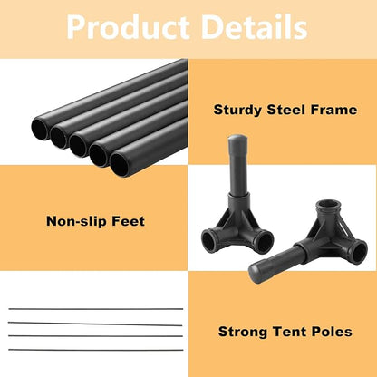 S/M/L Outdoor Elevated Dog Cot with Canopy & Side Shade for Camping Small Medium Dogs (Carry Bag)