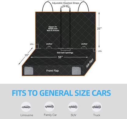 Dog Back Seat Cover Protector for SUV Trucks Cars Protector(Black2)