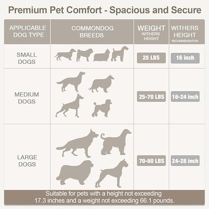 Lekereise Collapsible Dog Crate for Travel 2-in-1 (23.6" x2) x16.5"x16.5"