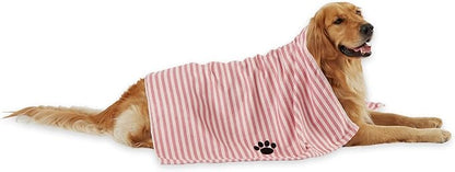 Bone Dry Pet Grooming Towel Collection Absorbent Microfiber X-Large 41x23.5", Striped