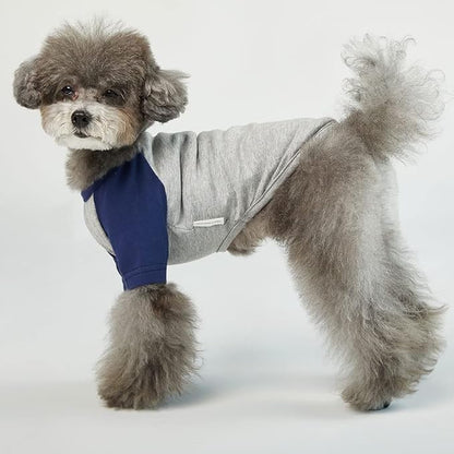 Dog Shirt for Small and Large Dogs Raglan Cotton T-Shirts Soft Breathable Dog Shirts pet Clothes Gray Series (Small