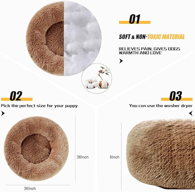 Dog Bed Calming Dog Beds for Small Medium Large Dogs Bed(35")