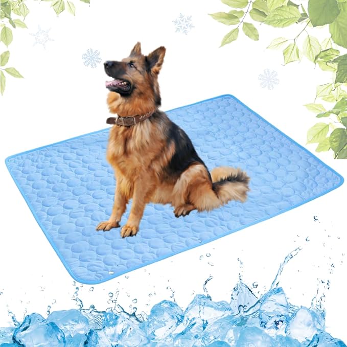 Dog Cooling Mat Washable Seats(Blue,27x39in)