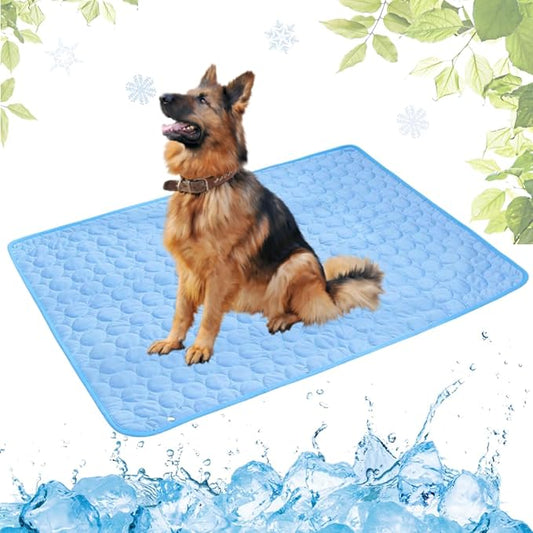 Dog Cooling Mat Washable Seats(Blue,27x39in)