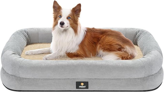 Veehoo Orthopedic Dog Bed for Large Dogs 4-Sides Bolster