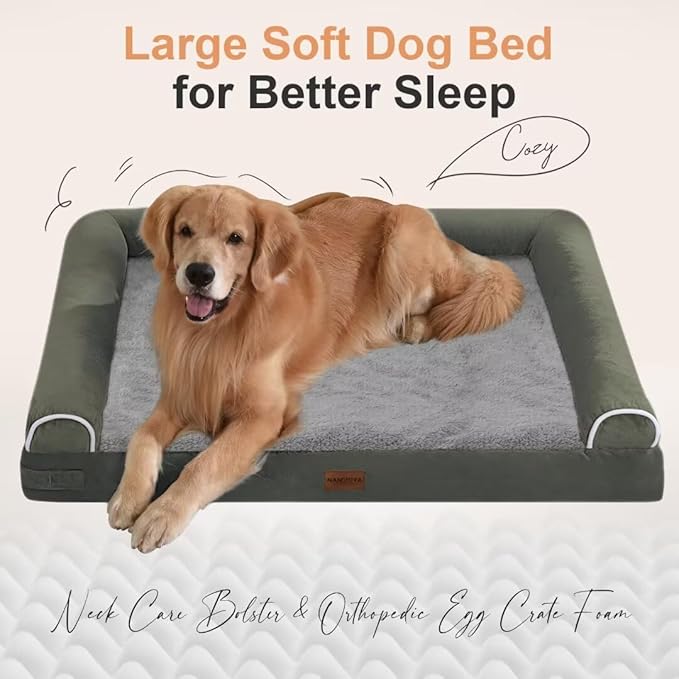 Large Dog Bed Orthopedic Washable: Jumbo Dog Bed Bolster Extra Large Dogs Egg Crate Foam Sofa Couch Waterproof Removable Cover