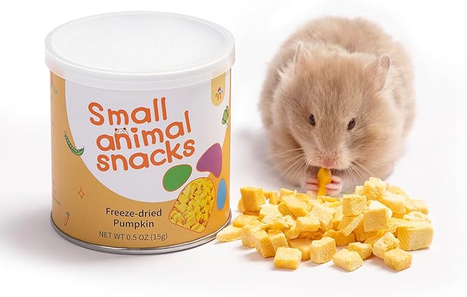 Niteangel Hamster Snack & Treats Toy - Small Animal Natural Treat for Dwarf Syrian Robo Hamsters Gerbils Mice Degus or Other Small-Sized Pets (Freeze-Dried Pumpkin - 0.5oz (15g))