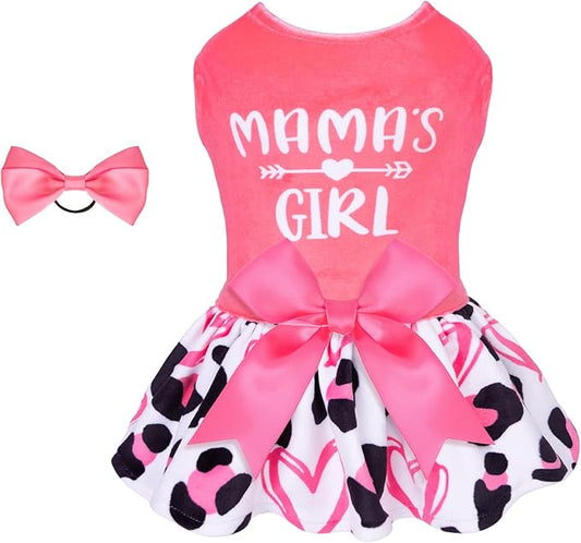 CuteBone Dog Dresses Velvet Mama's Girl Small Dogs CVA40XXS-D