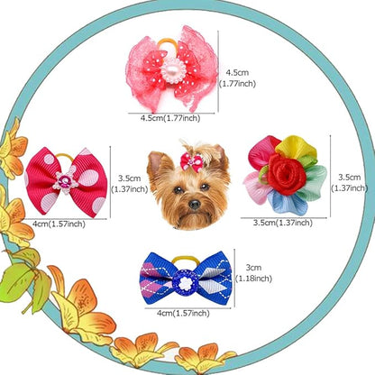 60pcs Dog Hair Bows 30 Beautiful