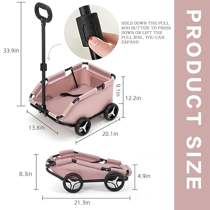 Dog Stroller 4 Wheels Folding Dog Cart Pet