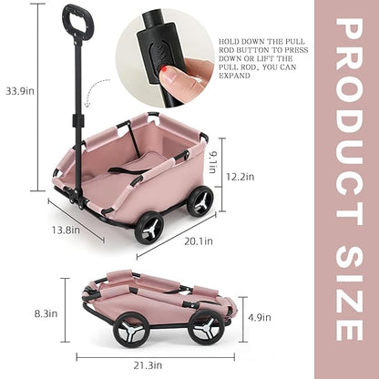 Dog Stroller 4 Wheels Folding Dog Cart Pet Stroller for Travelling Shopping Walking Playing for Small Dogs Cats 13.2lbs