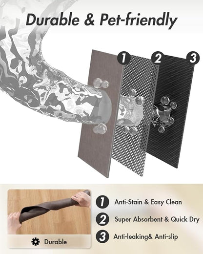 MontVoo-Absorbent Pet Feeding Mat-No Stains Dog Mat for Food and Water Bowl-Quick Dry Dog Cat & Dog Food Mat Water Dispenser Mat-Pet Supplies Mat-Dog Water Bowl Mat for Messy Drinker (17"x28"