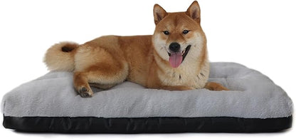 36 Inch Dog Crate Bed Machine Washable,Luxury Faux Fur Orthopedic Dog Crate Bed 36 x 24 Soft Cozy Calming,GreyThick Dog Bed Medium Size Dog Ease Anxiety & Provides The Perfect Sleep (36"×24"×6")