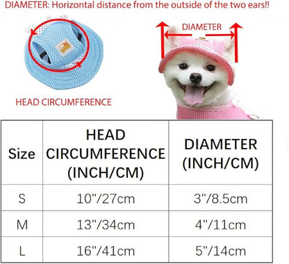 Leconpet Princess Pet Hat Dog Caps Hats with Neck Strap Adjustable Comfortable Ear Holes for Small Medium and Large Dogs in Ourdoor Sun Protection (L
