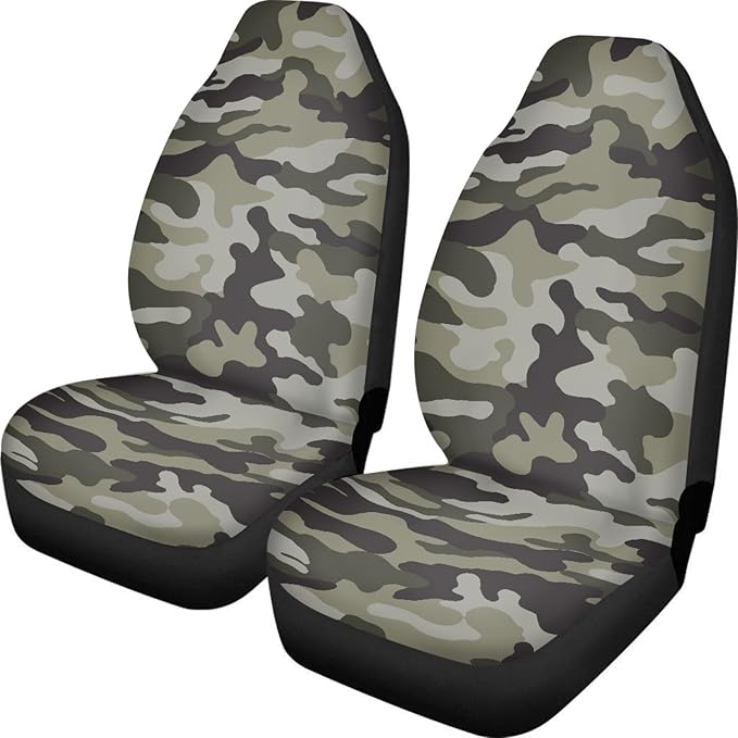 Green Camo Print Car Seat Cover Front Seats for Men