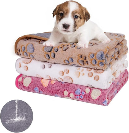 Waterproof Dog Blankets for Small Dogs 1 Pack 3 Washable (Paw-1, S-23 16in)