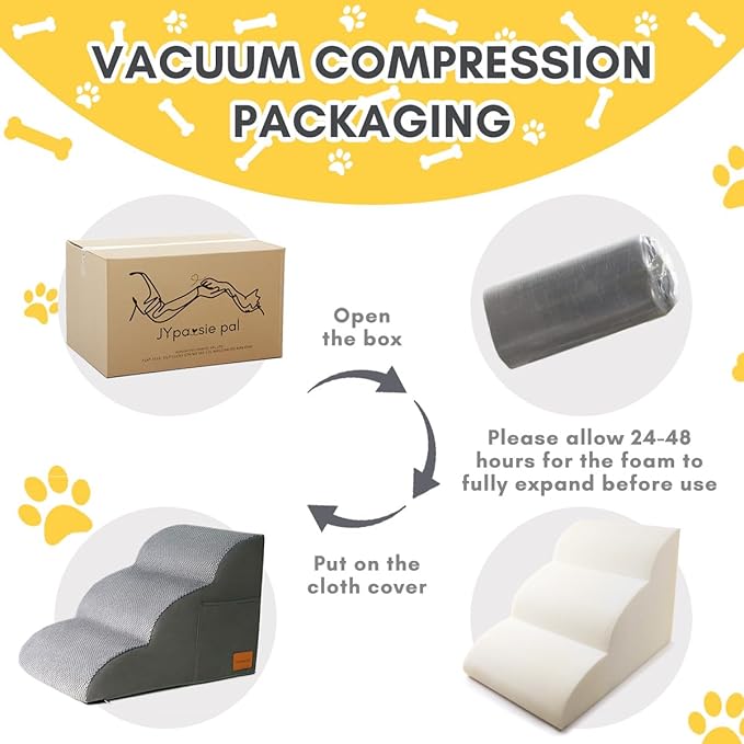 Dog Stairs Steps for High Bed JYpawsiepal Dog Stairs for Small Dog 5 Step