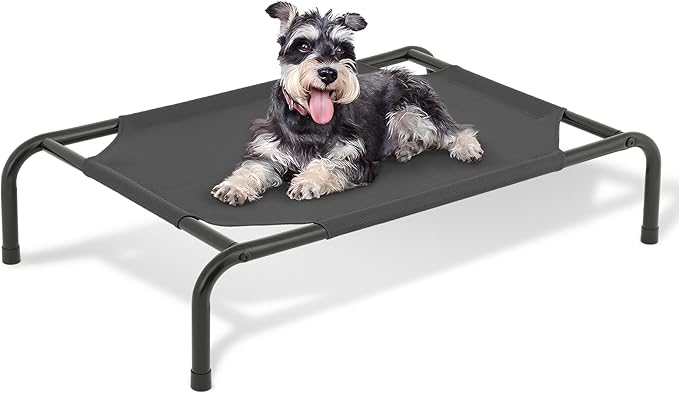 MoNiBloom Elevated Dog Bed Cooling Raised Ped Bed Portable Dog Cot for Camping or Beach 35 Inches