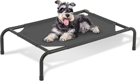 MoNiBloom Elevated Dog Bed Cooling Raised Ped Bed Portable Dog Cot for Camping or Beach 35 Inches