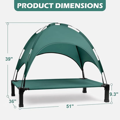 Heeyoo Elevated Dog Bed with Canopy