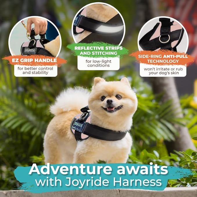 Joyride Harness 2.0 - The Original Side Ring No Pull Dog Harness - No Choke, Escape Proof, Reflective, 3 Leash Clips, Quick Fit Pet Vest - Easy Walks & Training - for Small, Medium & Large Dogs