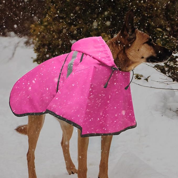 Candofly Dog Raincoat Reflective Dog Rain Jacket Waterproof Hooded Ponch Dog Rain Coat for Small Medium Large Dogs (Pink