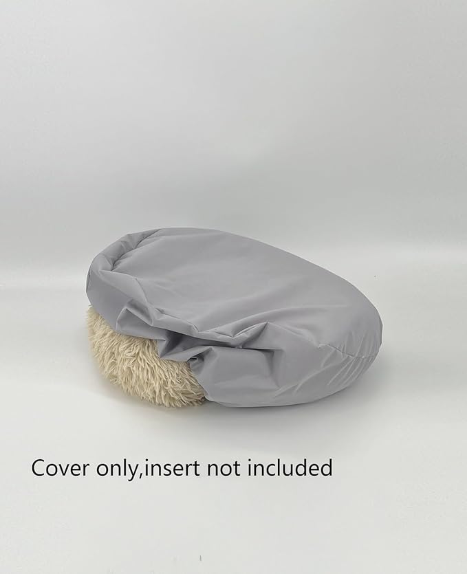 Waterproof Round Dog Bed Cover 27 Inch Light Grey