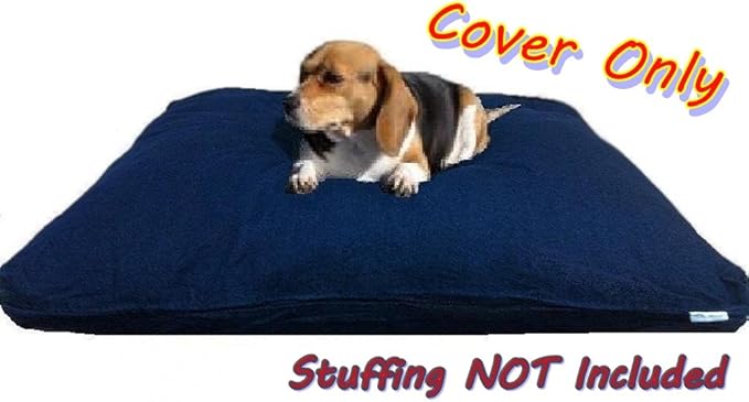 Dogbed4less 40X35X4 Inches Blue Color Durable Denim Jean Dog Pet Bed External Zipper Cover - Replacement Cover only