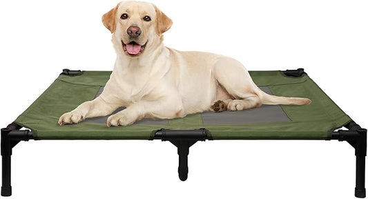 Large Dog Cot Bed Outdoor Waterproof Outdoor,Green,36 * 30 * 7 inches