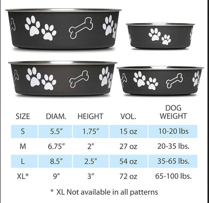 Loving Pets - Bella Bowls - Dog Food Water Bowl No Tip Stainless Steel Pet Bowl No Skid Spill Proof (Medium, Champagne)