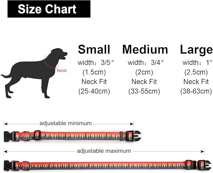 Adjustable Dog Collar with Patterns