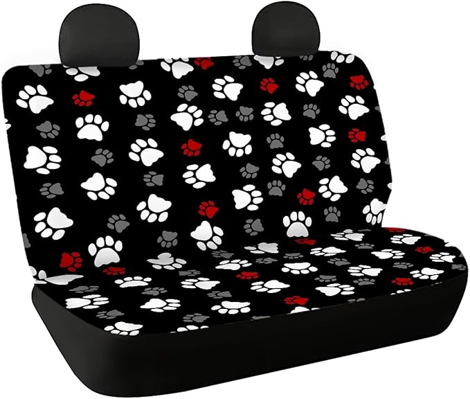 CLOHOMIN Paw Print Car Seat Covers for Rear