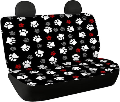 CLOHOMIN Paw Print Car Seat Covers for Rear