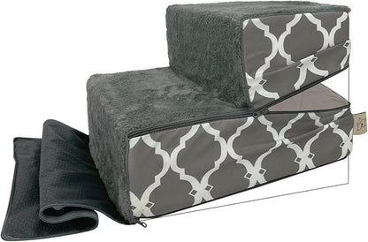 Best Pet Supplies Foldable Pet Stairs Cover for Foam Dog Ramps 2-Step