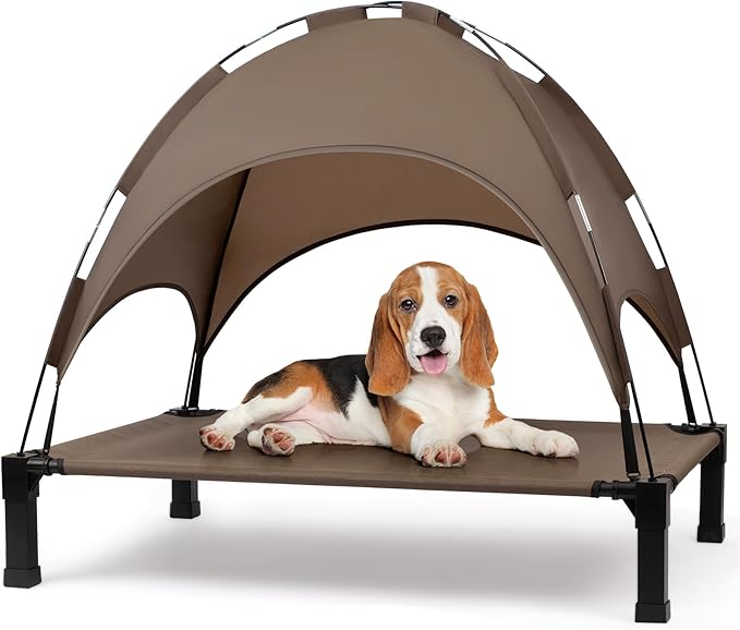 Heeyoo Elevated Dog Bed with Canopy