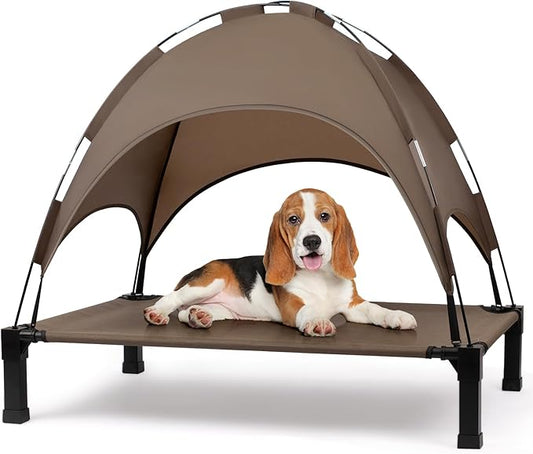 Heeyoo Elevated Dog Bed with Canopy