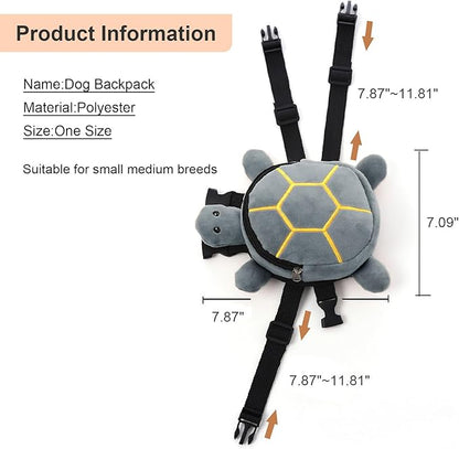 Dog Backpack Harness Puppy Self Carrier Bag Adjustable Pet Saddle Bag with D-Ring for Camping Hiking Daily Walking, Grey